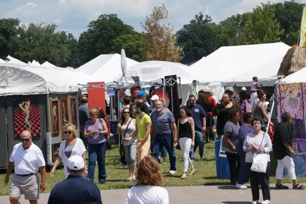 Crowd at a Community Board 2 area festival